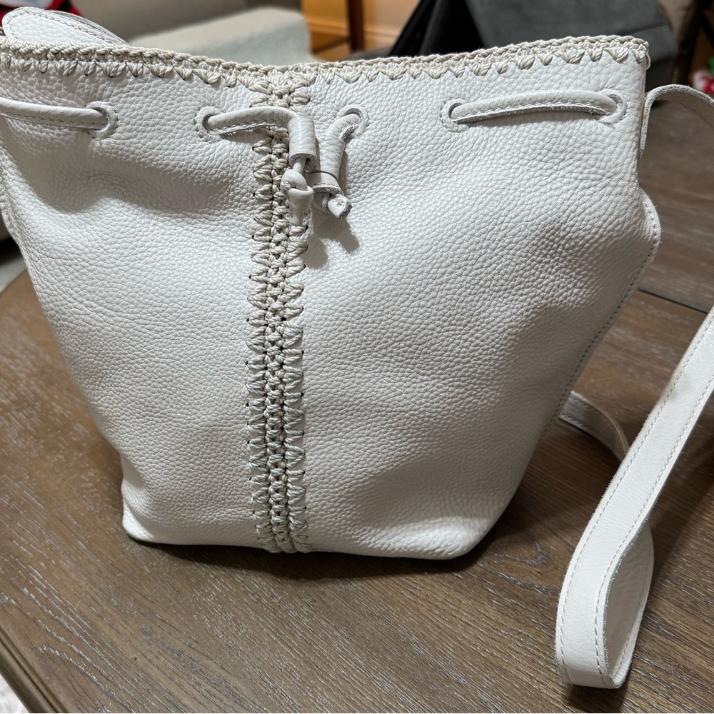 Sak Cream Pebble Leather Purse